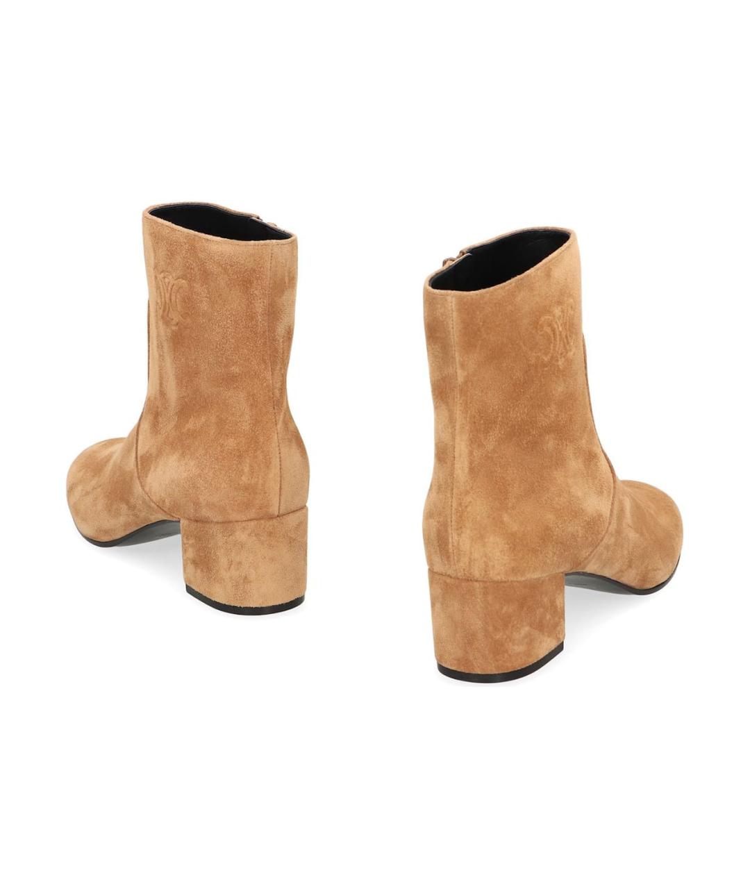 CELINE Бежевые замшевые ботильоны, фото 3