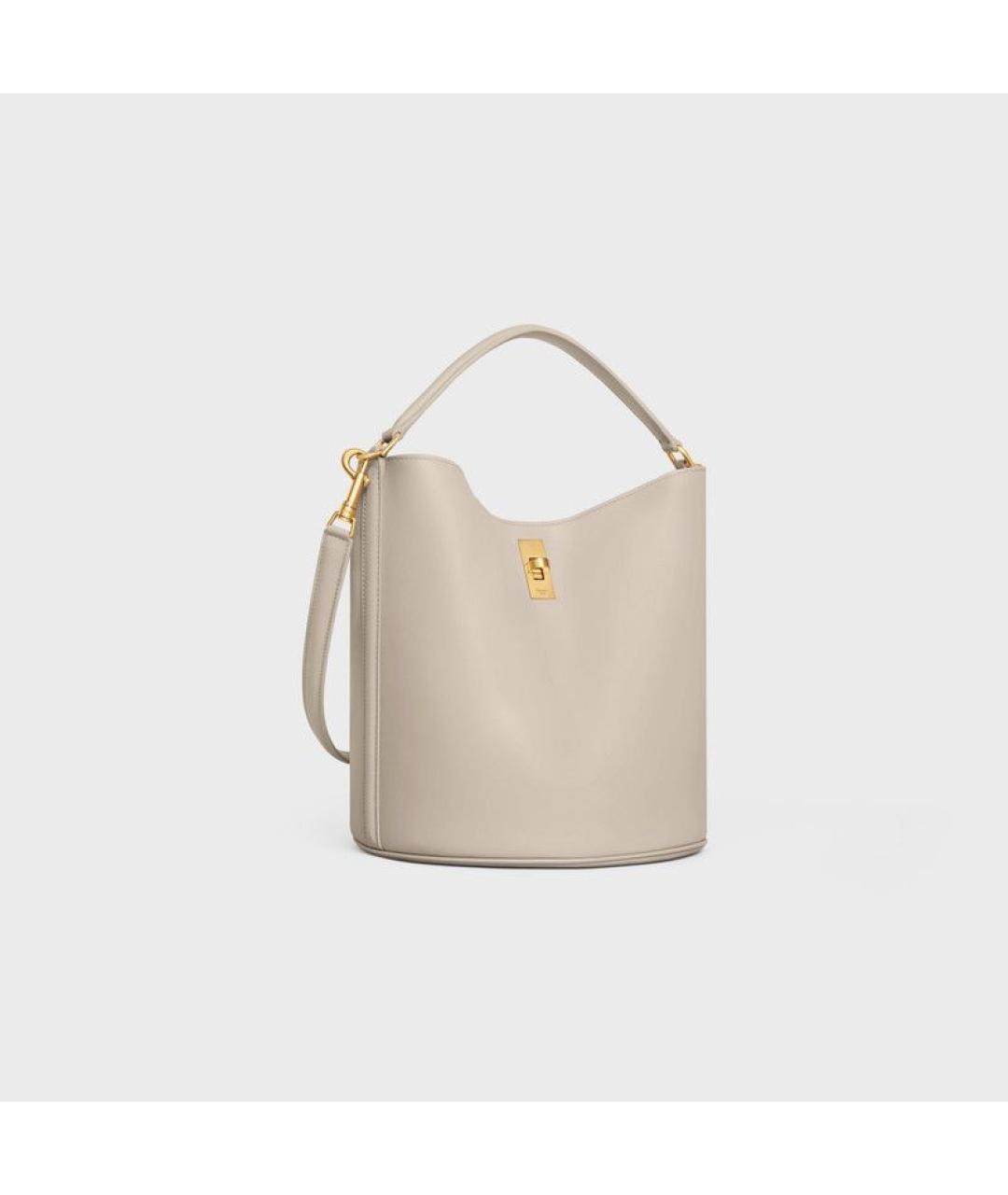 CELINE Бежевая кожаная сумка тоут, фото 2