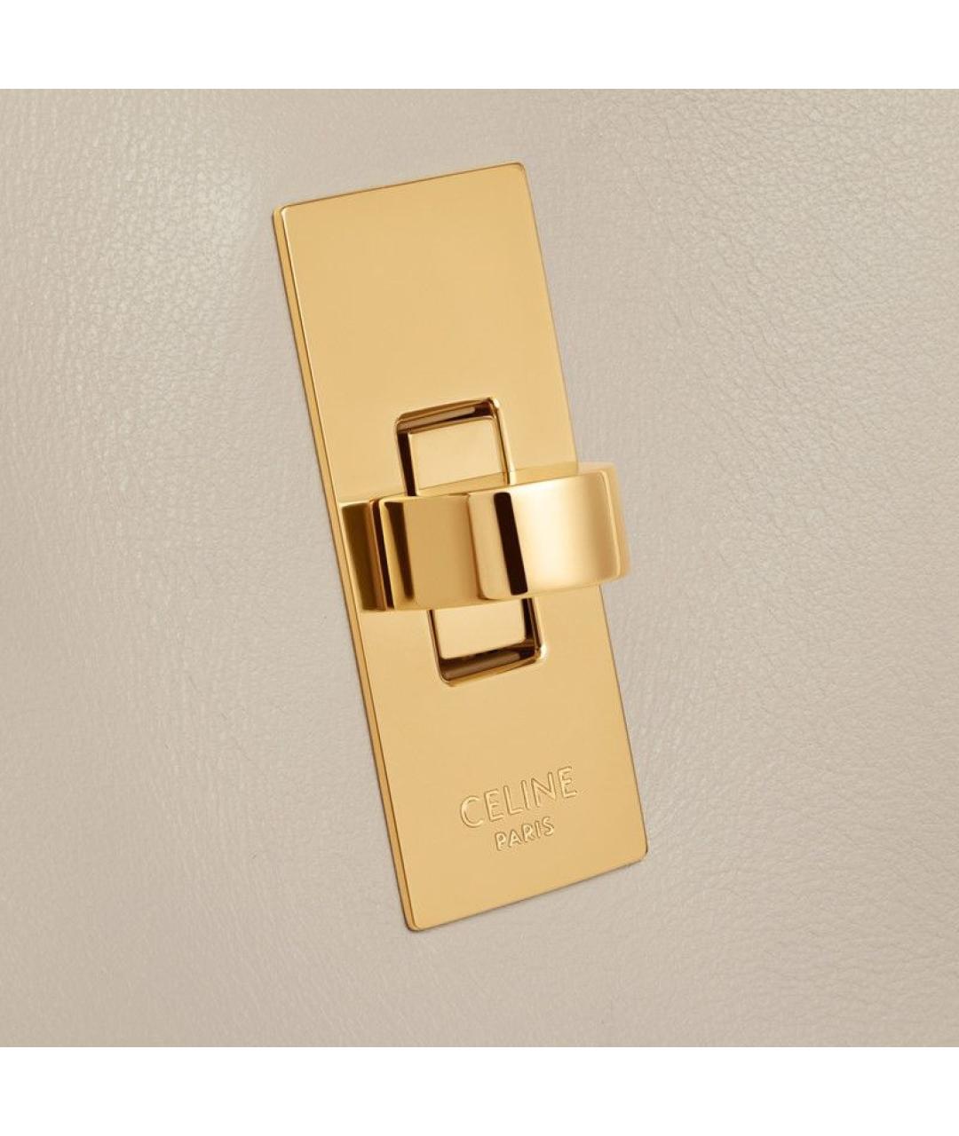 CELINE Бежевая кожаная сумка тоут, фото 5