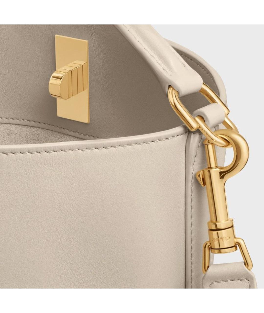 CELINE Бежевая кожаная сумка тоут, фото 4