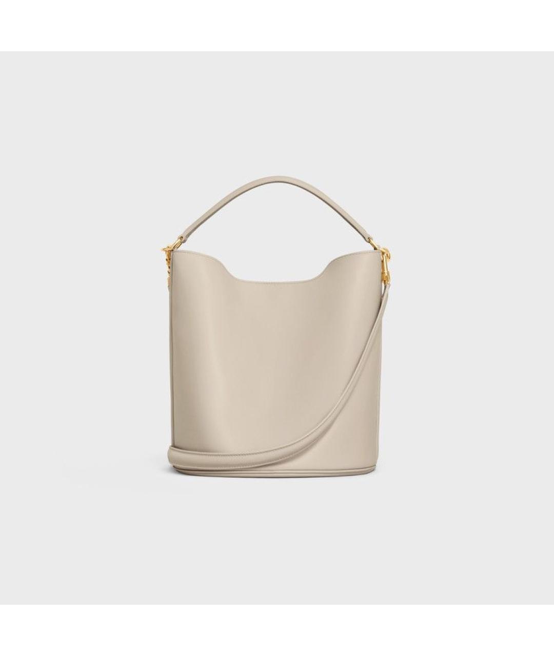 CELINE Бежевая кожаная сумка тоут, фото 3