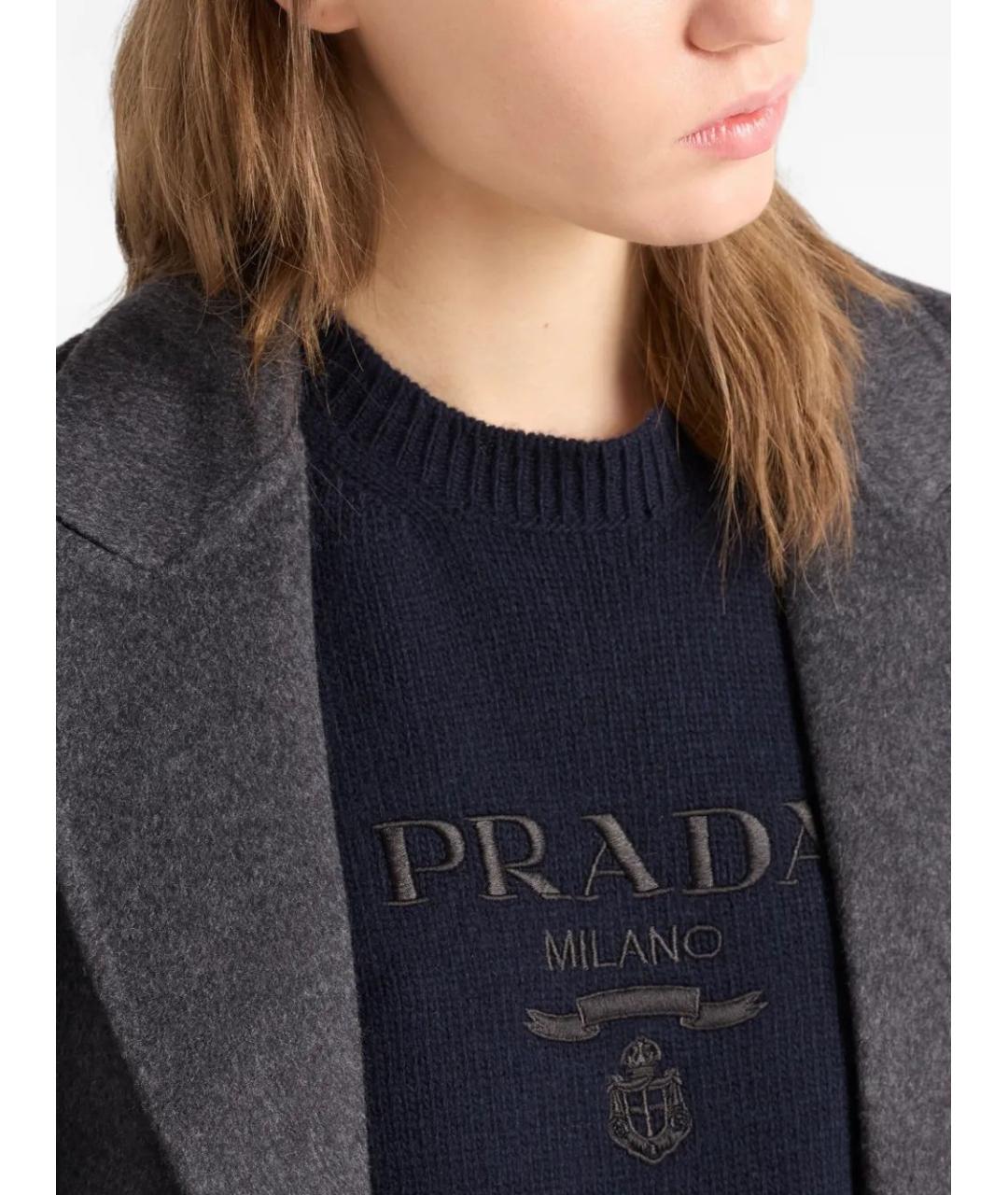 PRADA Темно-синяя кашемировая футболка, фото 4