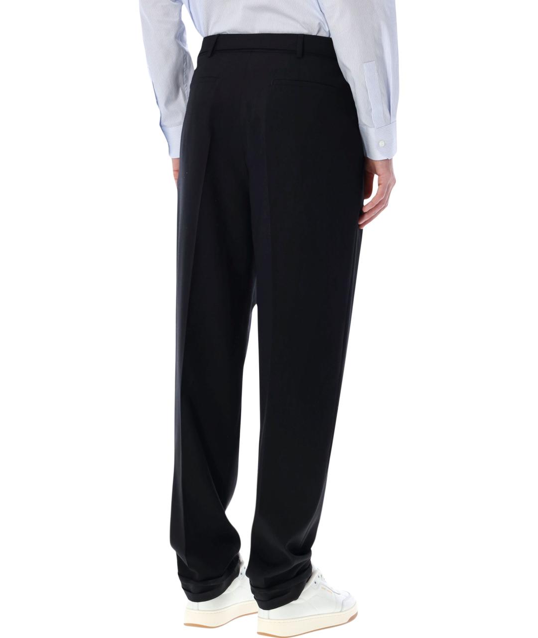 SAINT LAURENT Черные шерстяные повседневные брюки, фото 2