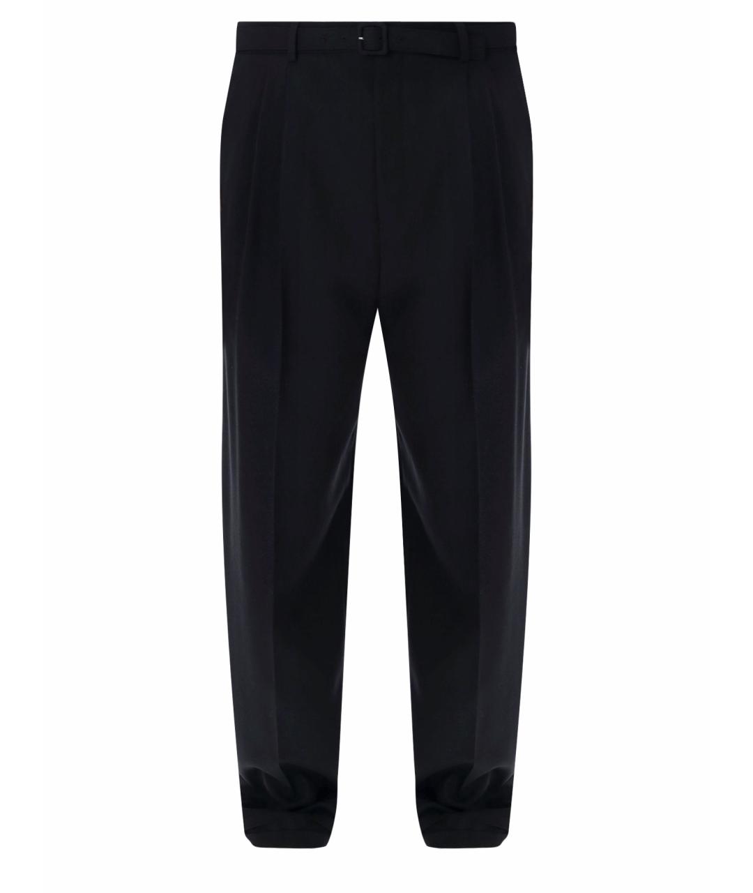 SAINT LAURENT Черные шерстяные повседневные брюки, фото 1