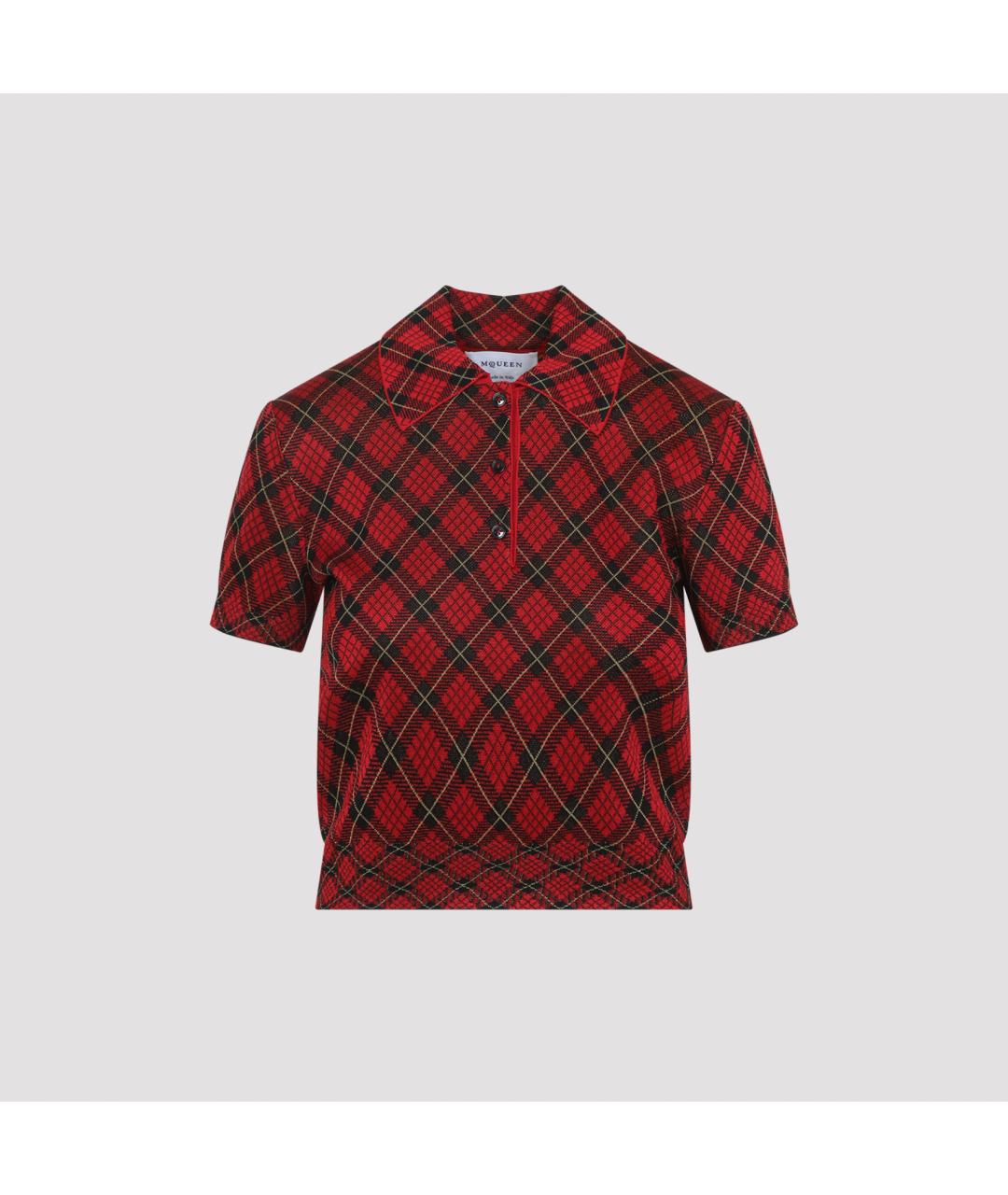 ALEXANDER MCQUEEN Красная вискозная футболка, фото 2