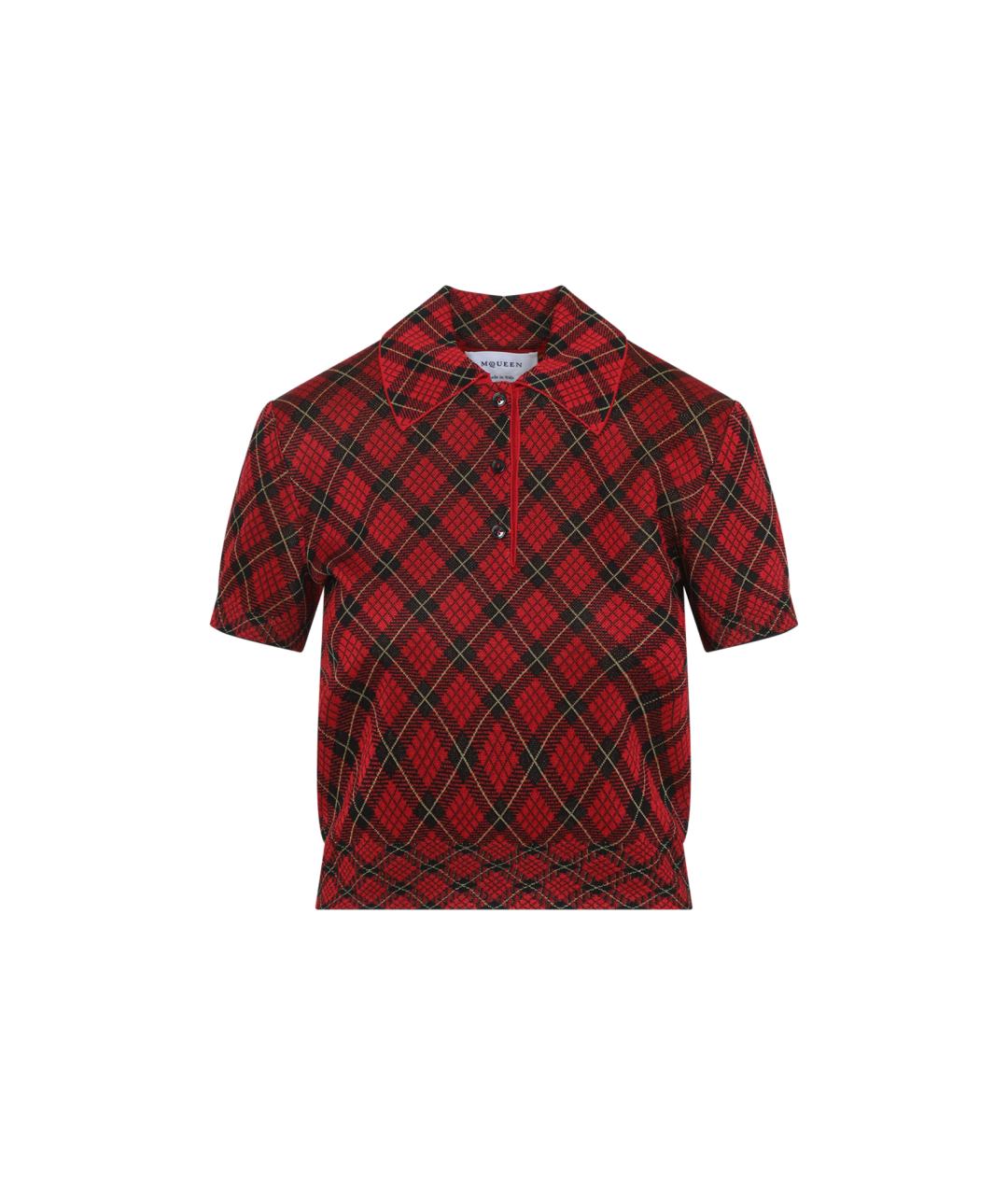 ALEXANDER MCQUEEN Красная вискозная футболка, фото 1