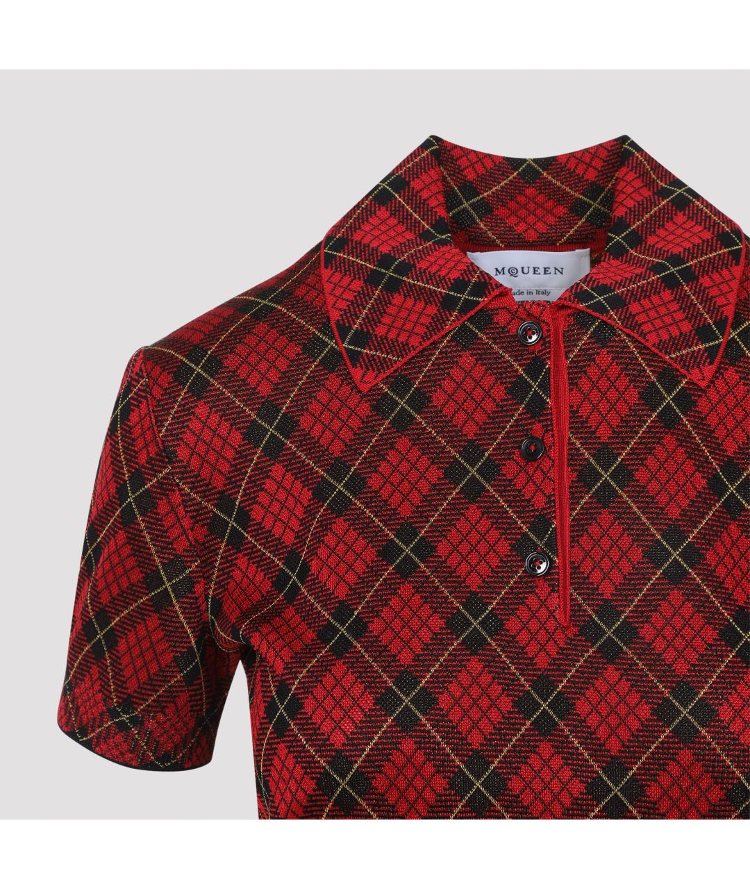 ALEXANDER MCQUEEN Красная вискозная футболка, фото 4