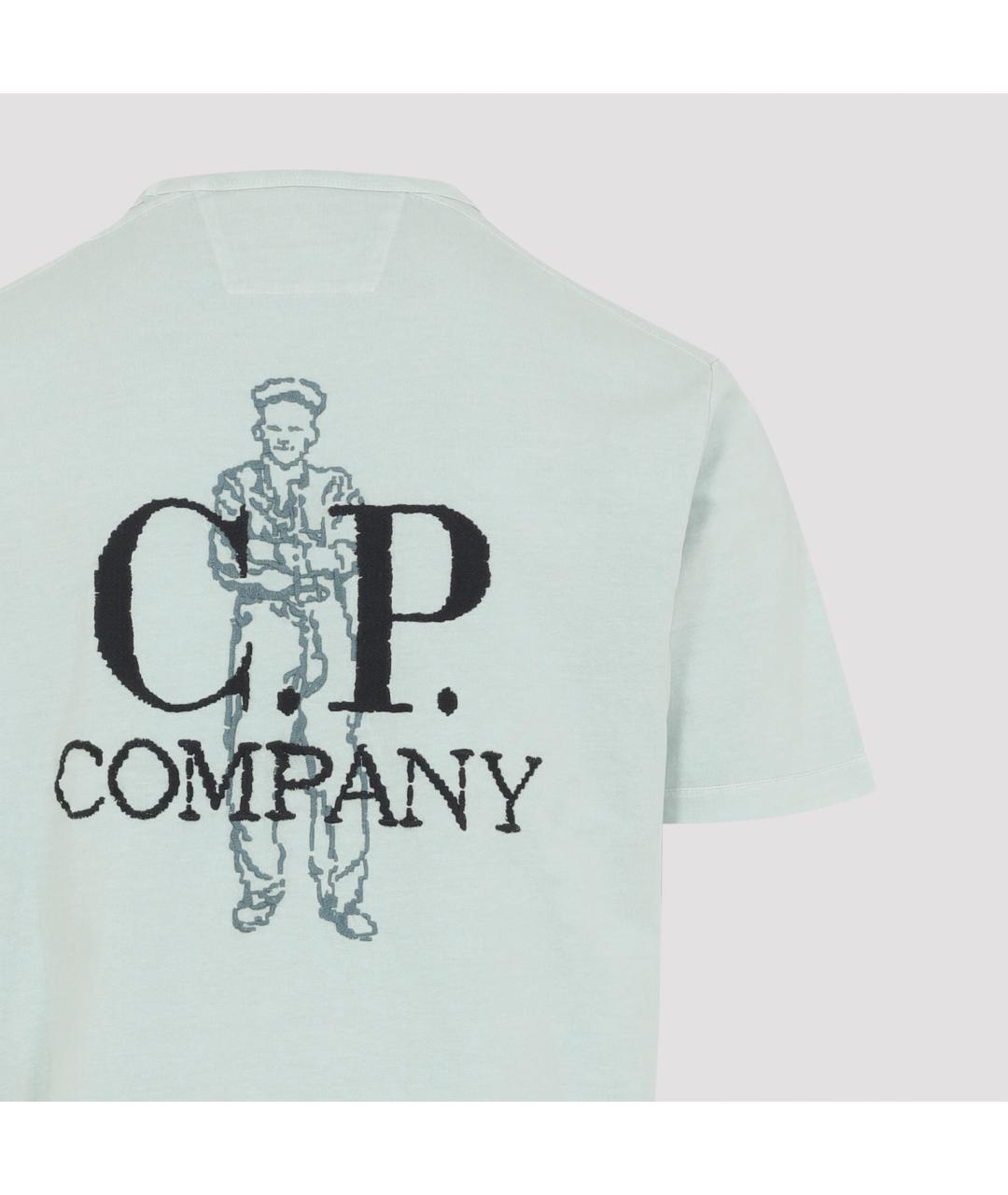 CP COMPANY Голубая хлопковая футболка, фото 4