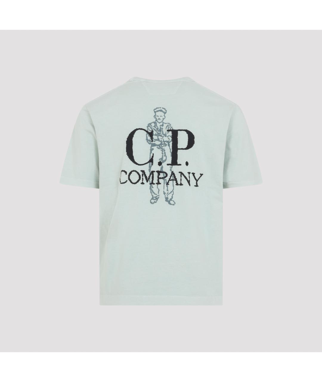 CP COMPANY Голубая хлопковая футболка, фото 3