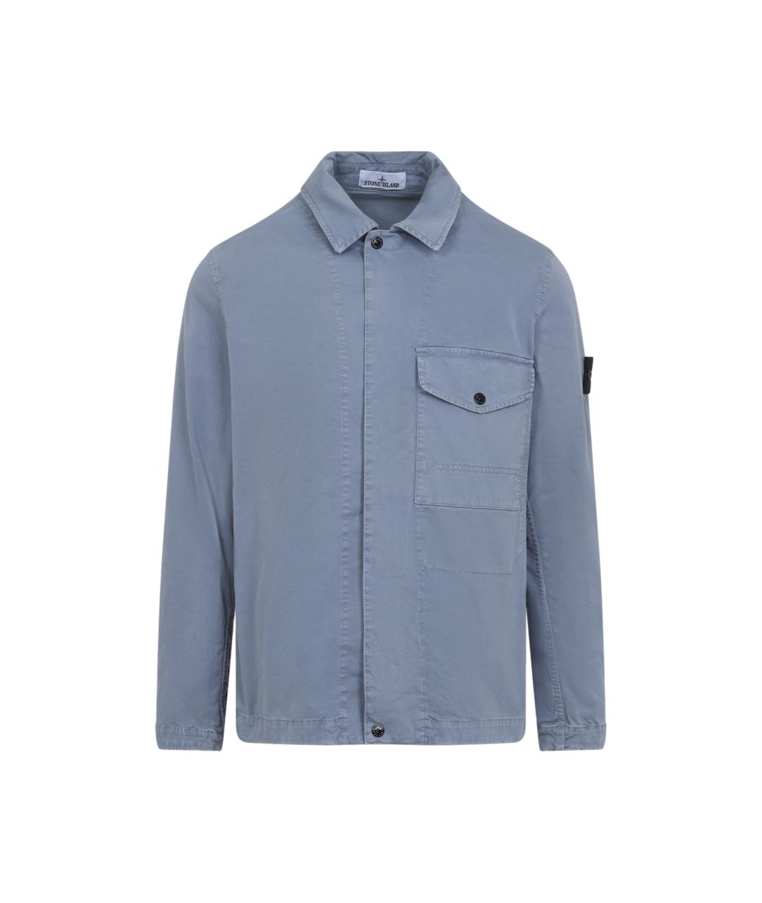 STONE ISLAND Синяя хлопковая кэжуал рубашка, фото 1