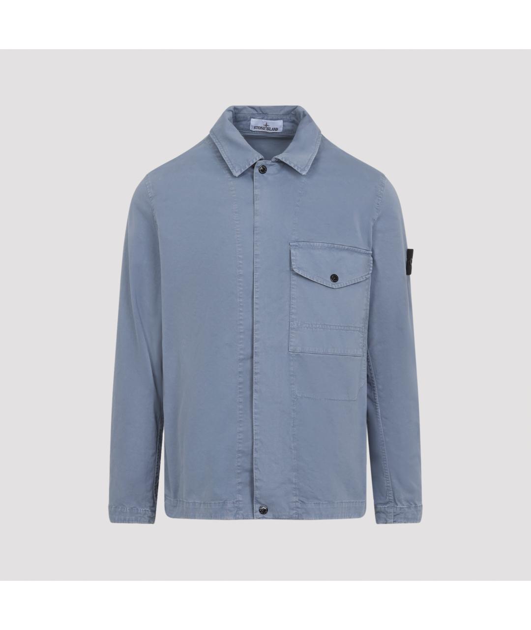 STONE ISLAND Синяя хлопковая кэжуал рубашка, фото 2