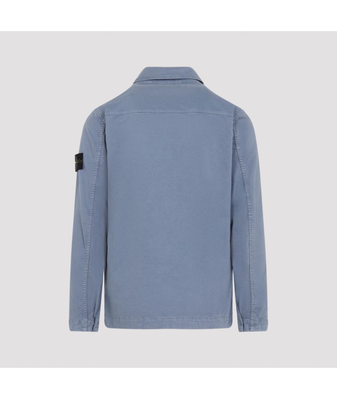 STONE ISLAND Синяя хлопковая кэжуал рубашка, фото 3