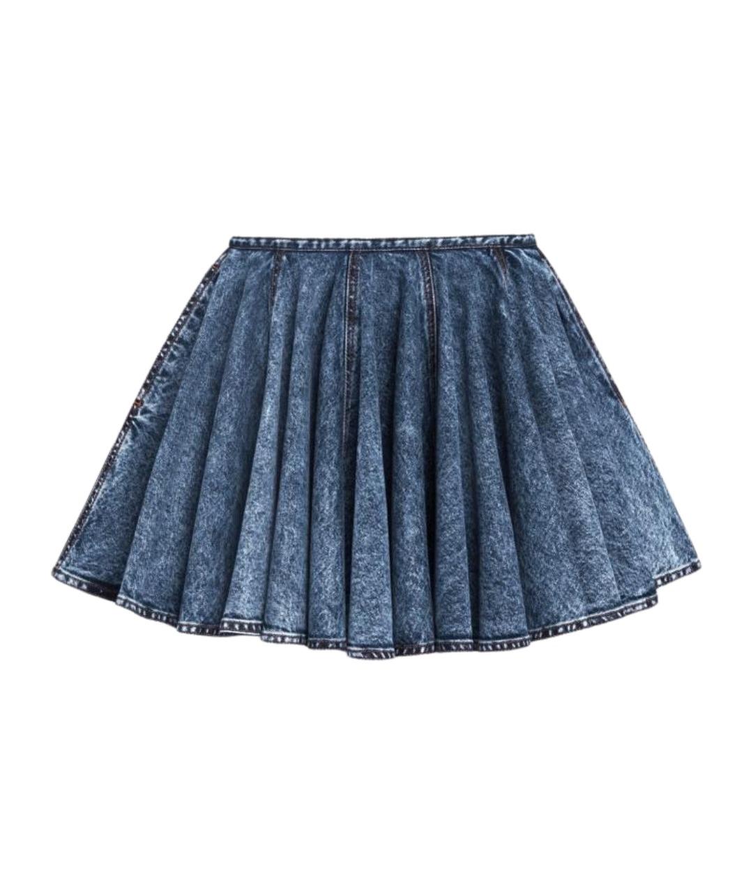 ALAIA Синяя хлопковая юбка мини, фото 1