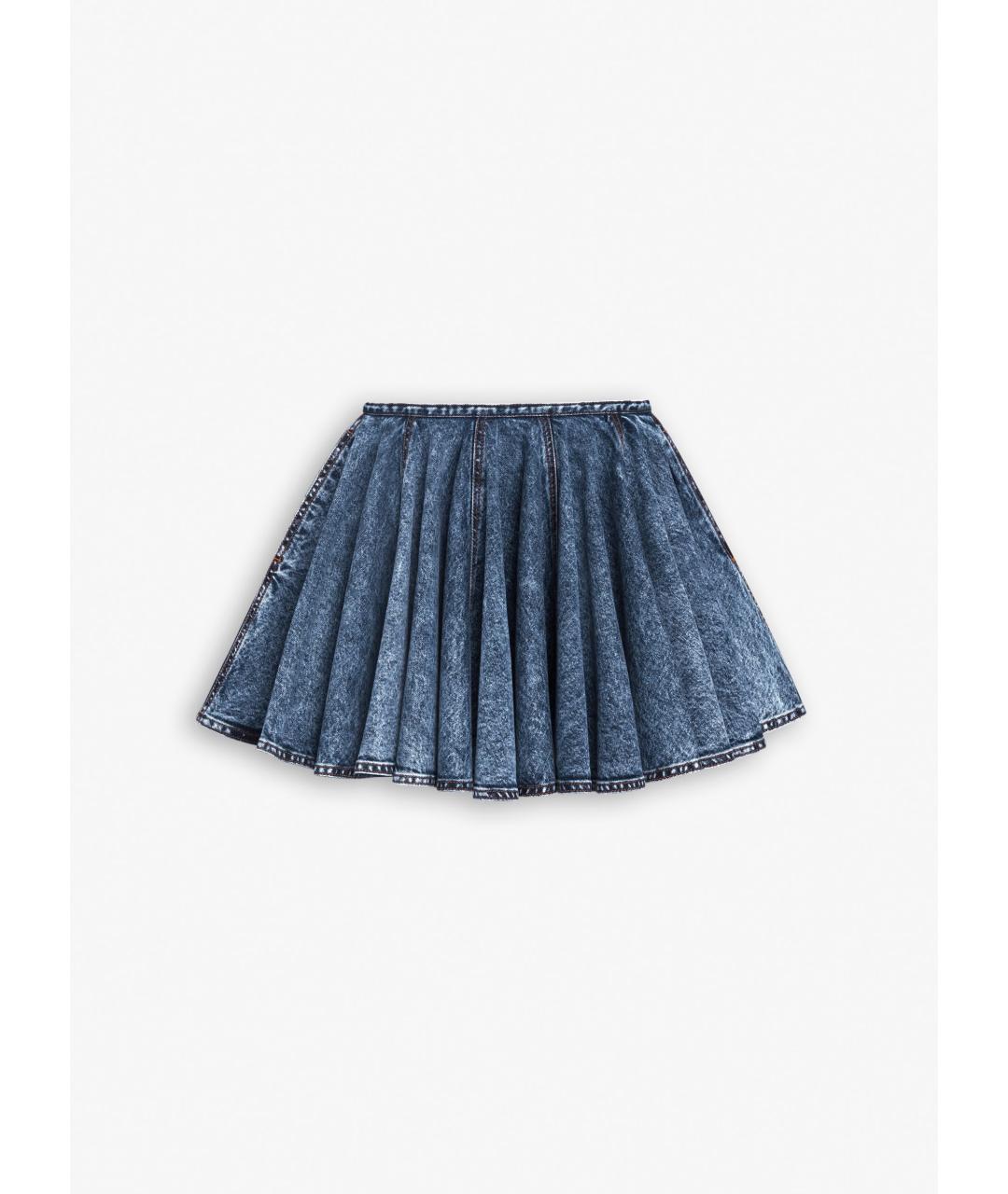 ALAIA Синяя хлопковая юбка мини, фото 6