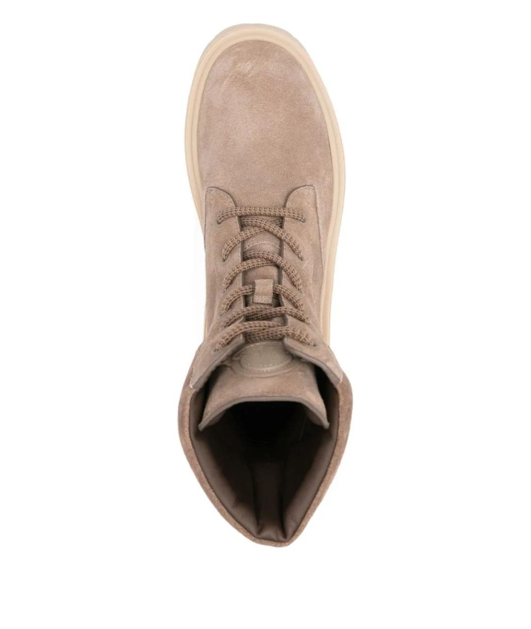 MONCLER Коричневые кожаные ботинки, фото 4