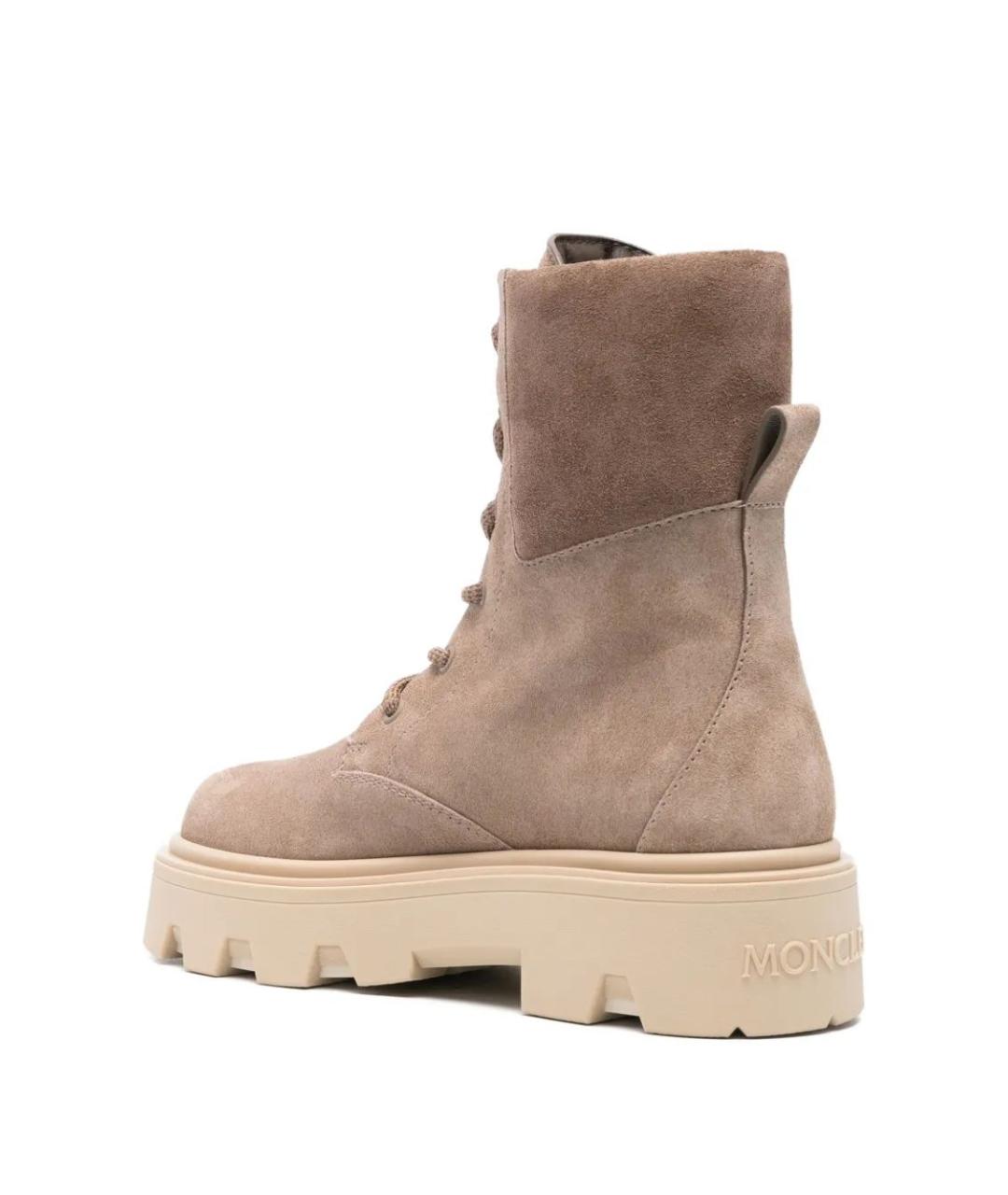 MONCLER Коричневые кожаные ботинки, фото 3