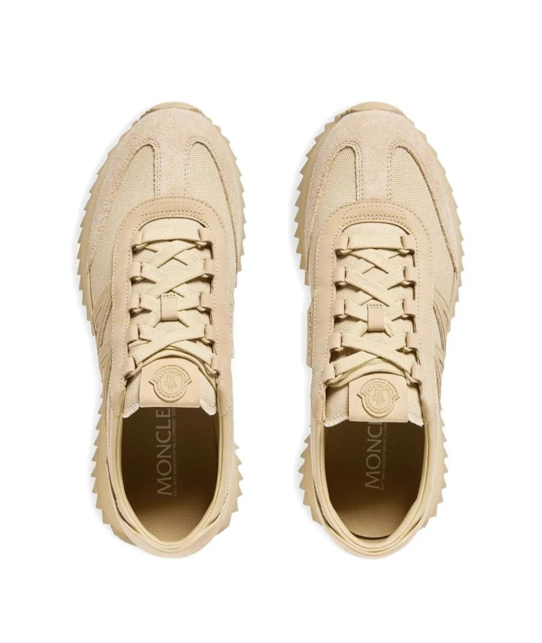 MONCLER Бежевые низкие кроссовки / кеды, фото 4