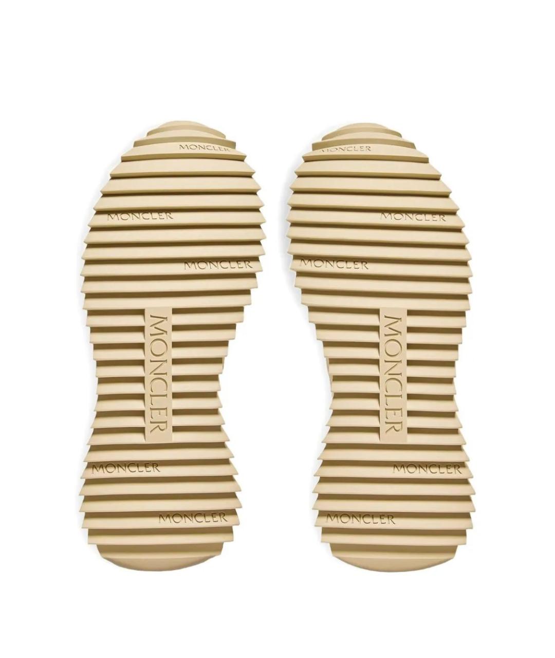MONCLER Бежевые низкие кроссовки / кеды, фото 5