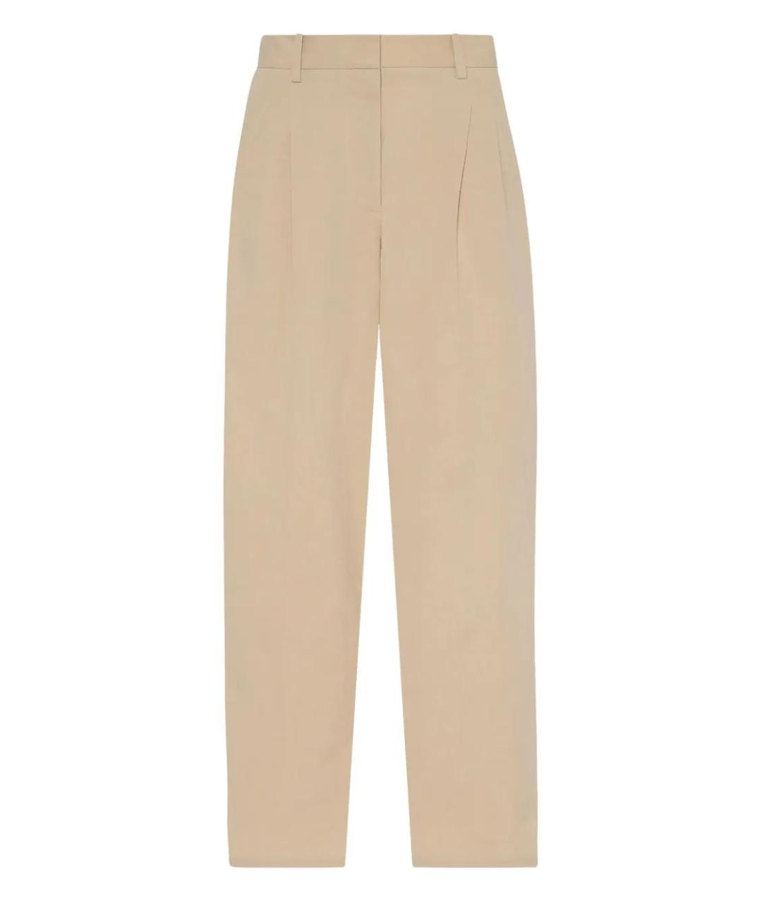 THE ROW Хаки хлопковые прямые брюки, фото 1