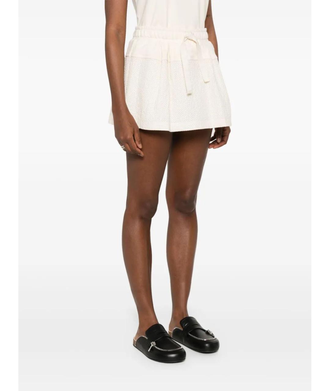 MONCLER Бежевая полиэстеровая юбка мини, фото 3