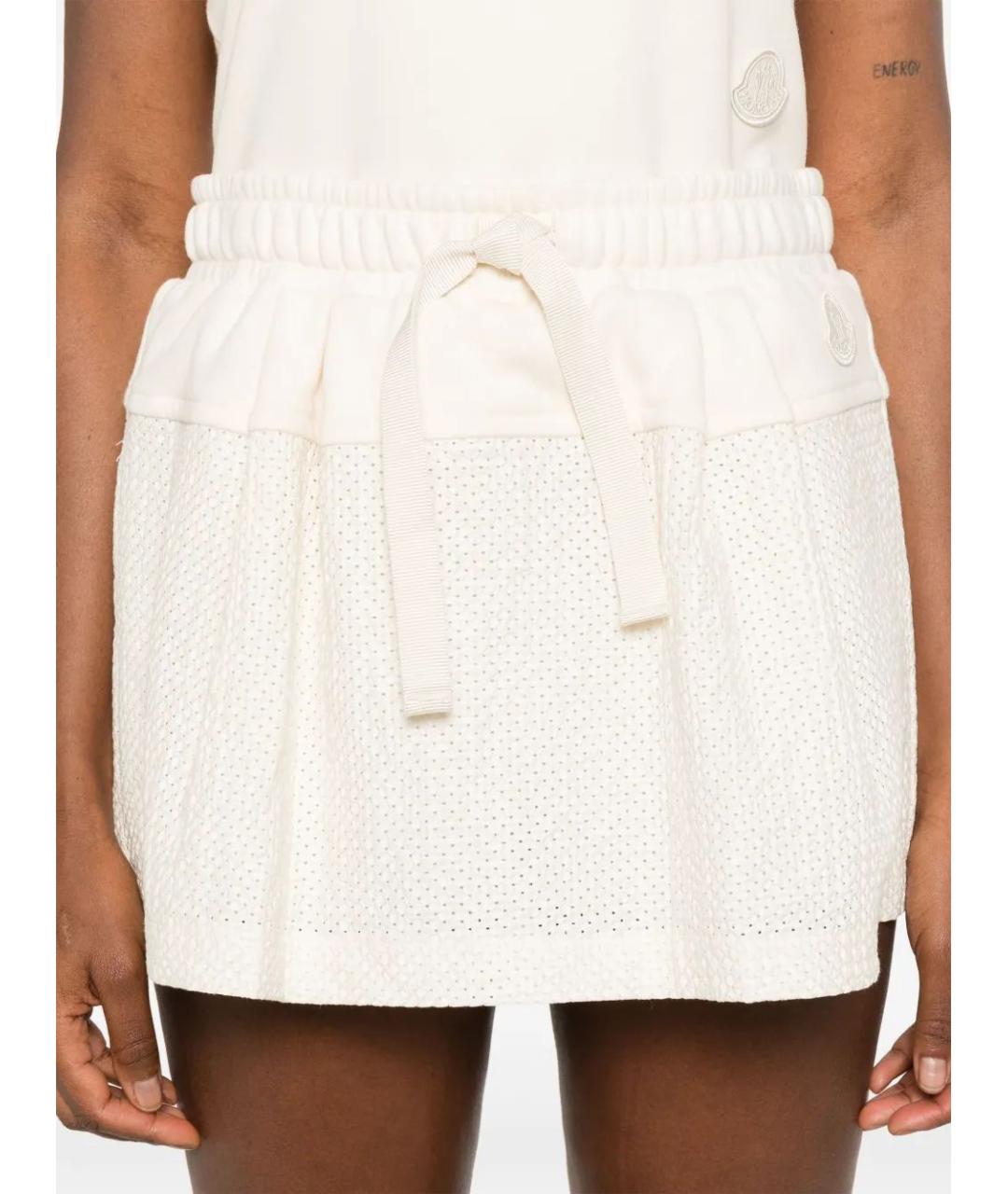 MONCLER Бежевая полиэстеровая юбка мини, фото 5