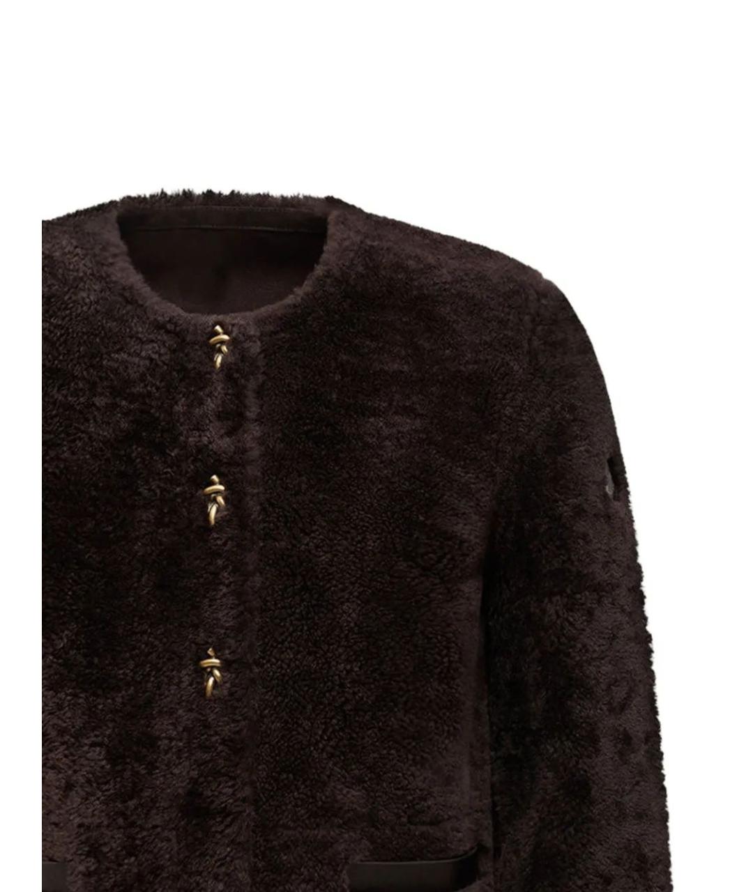 MONCLER Коричневая кожаная дубленка, фото 2