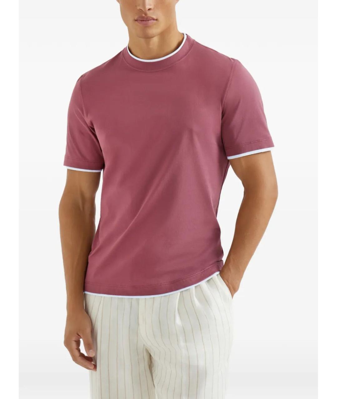 BRUNELLO CUCINELLI Розовая хлопковая кэжуал рубашка, фото 3