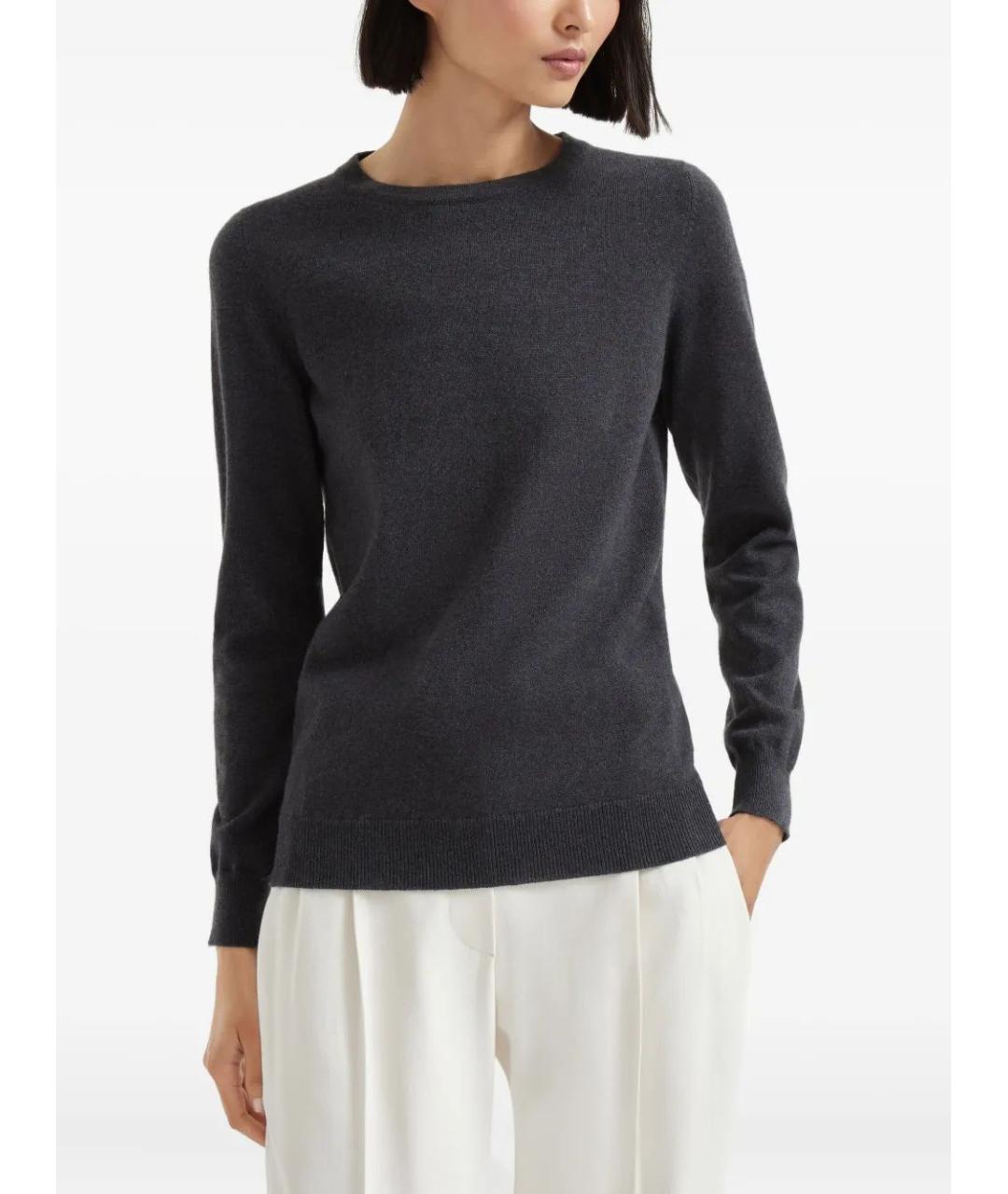 BRUNELLO CUCINELLI Серый кашемировый джемпер / свитер, фото 3