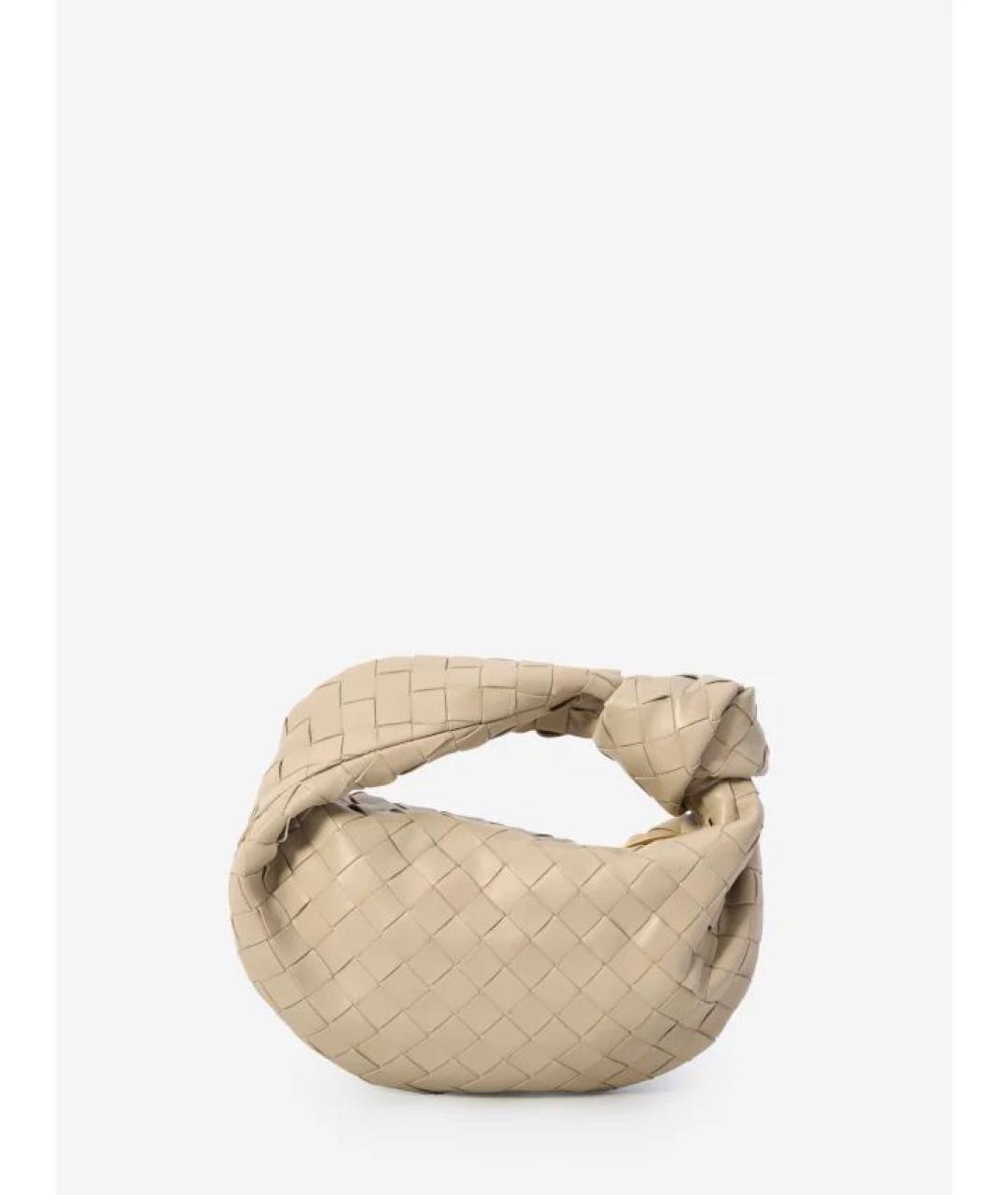 BOTTEGA VENETA Бежевая кожаная сумка с короткими ручками, фото 3
