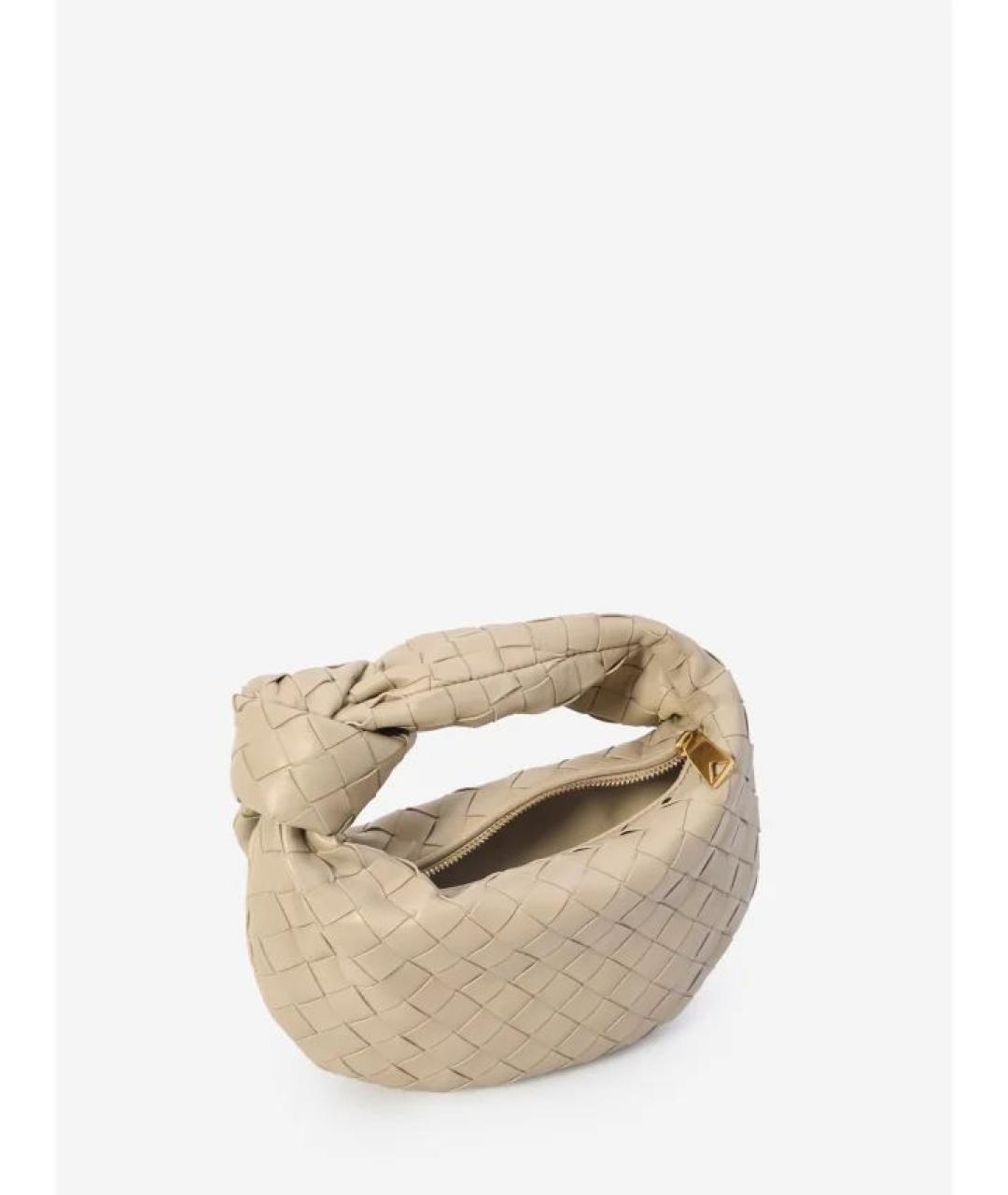 BOTTEGA VENETA Бежевая кожаная сумка с короткими ручками, фото 4