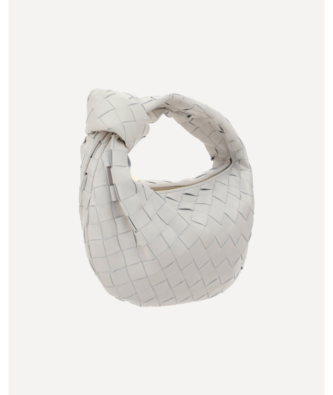 BOTTEGA VENETA Белая кожаная сумка с короткими ручками, фото 2
