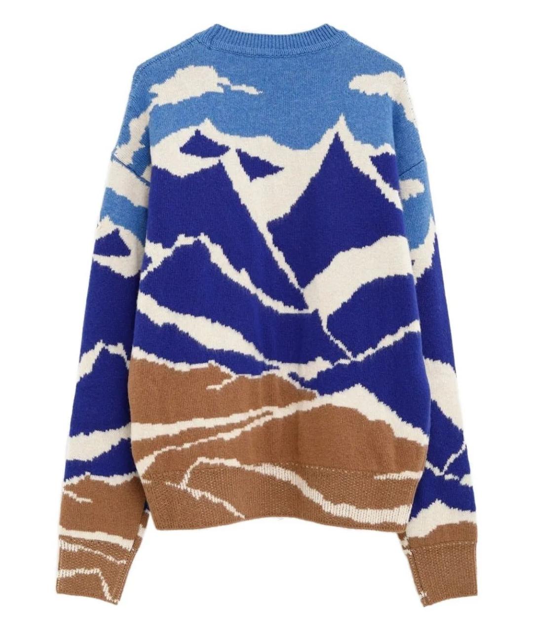 MONCLER Синий шерстяной джемпер / свитер, фото 2