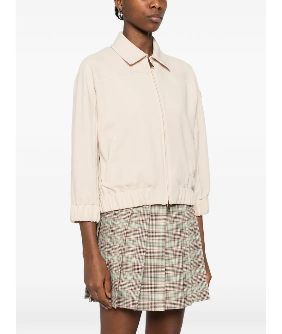 MONCLER Белая полиэстеровая куртка, фото 3