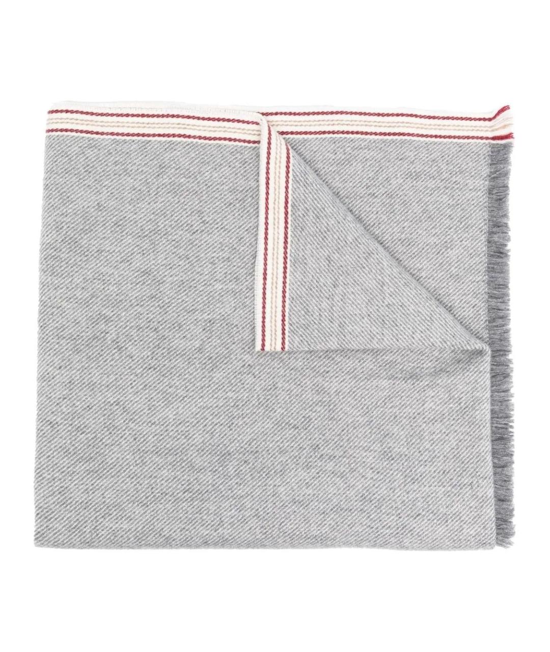 BRUNELLO CUCINELLI Серый кашемировый шарф, фото 1