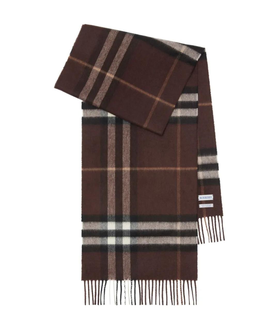 BURBERRY Коричневый кашемировый шарф, фото 2