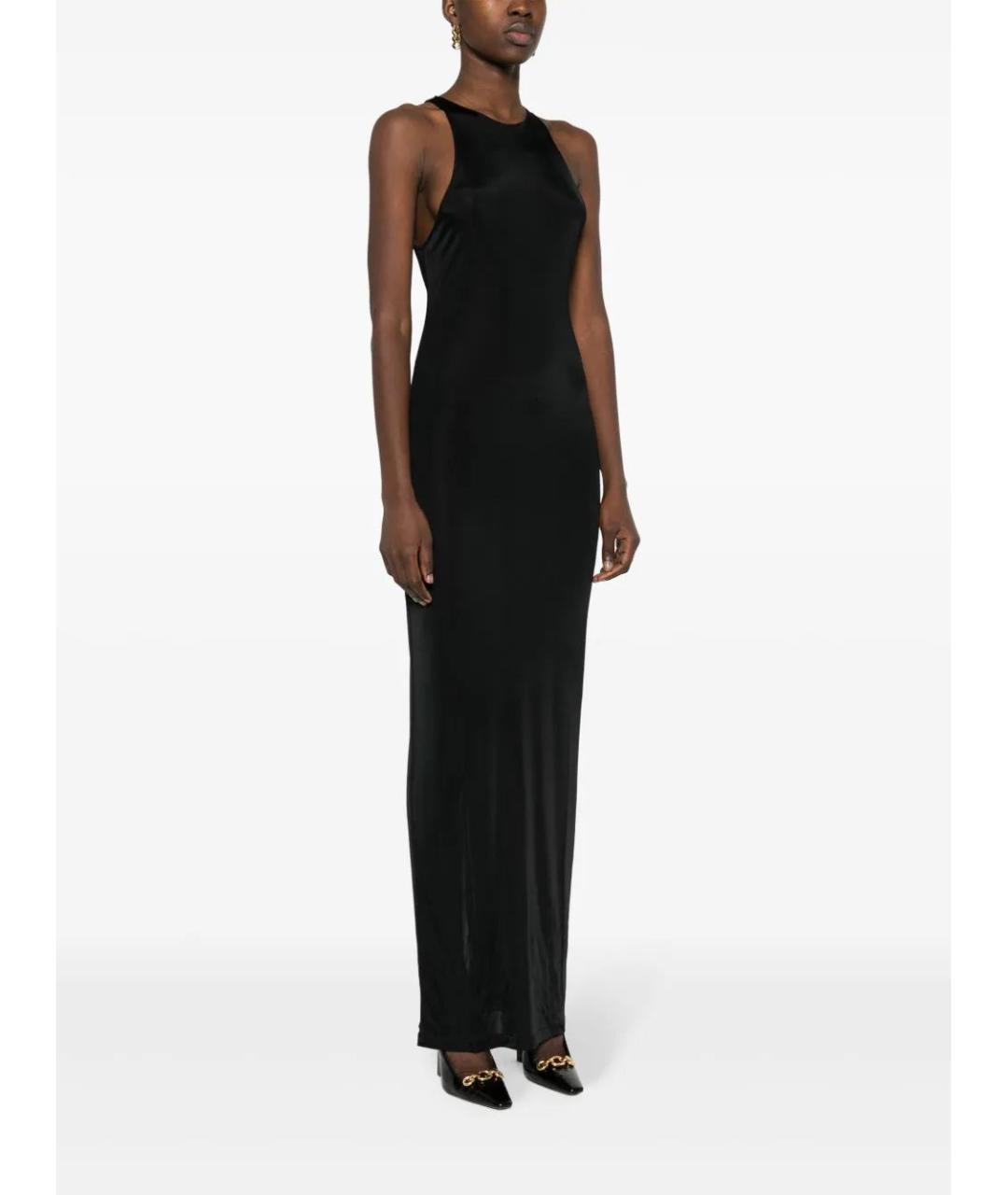 SAINT LAURENT Черное вискозное коктейльное платье, фото 3