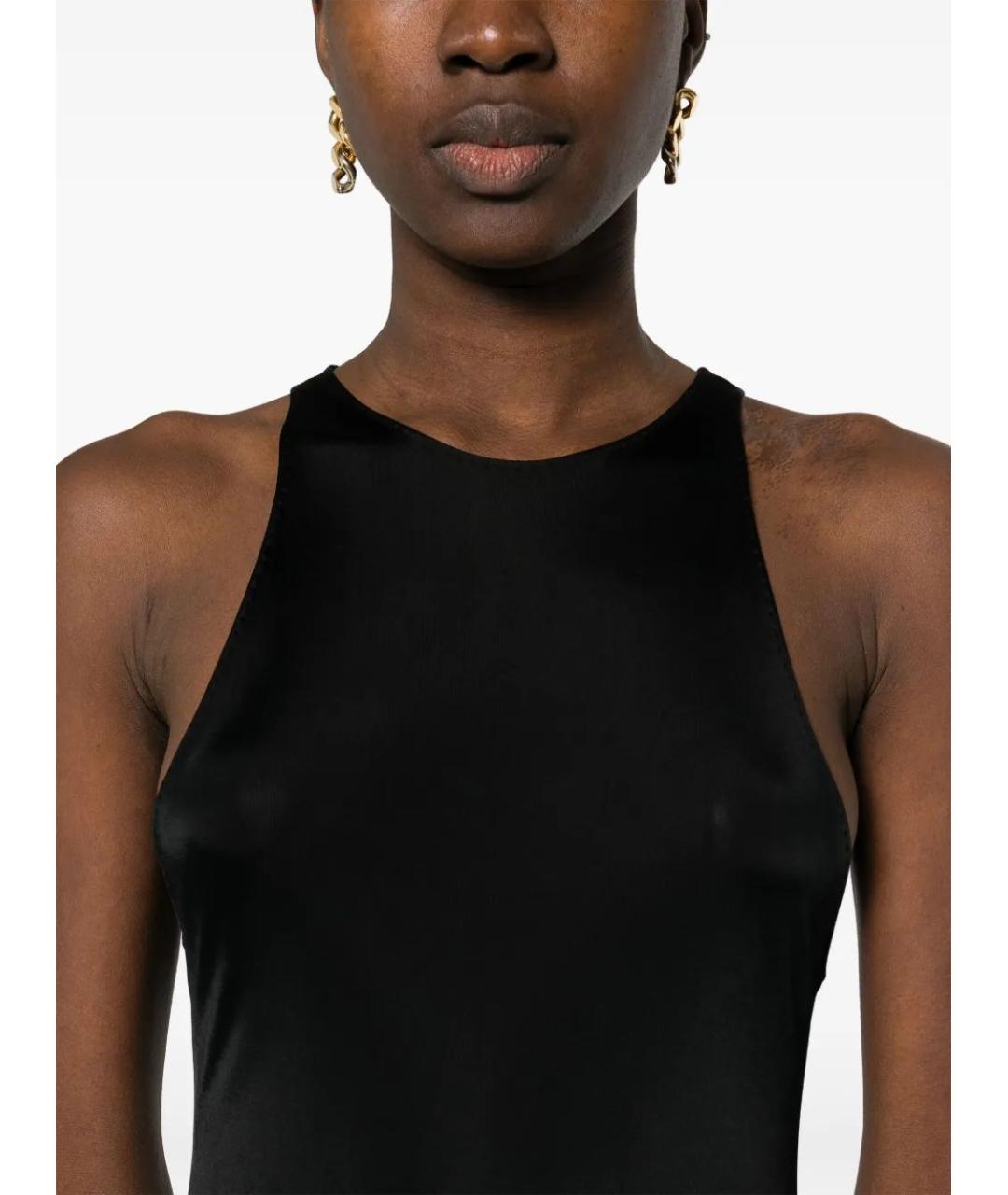 SAINT LAURENT Черное вискозное коктейльное платье, фото 5