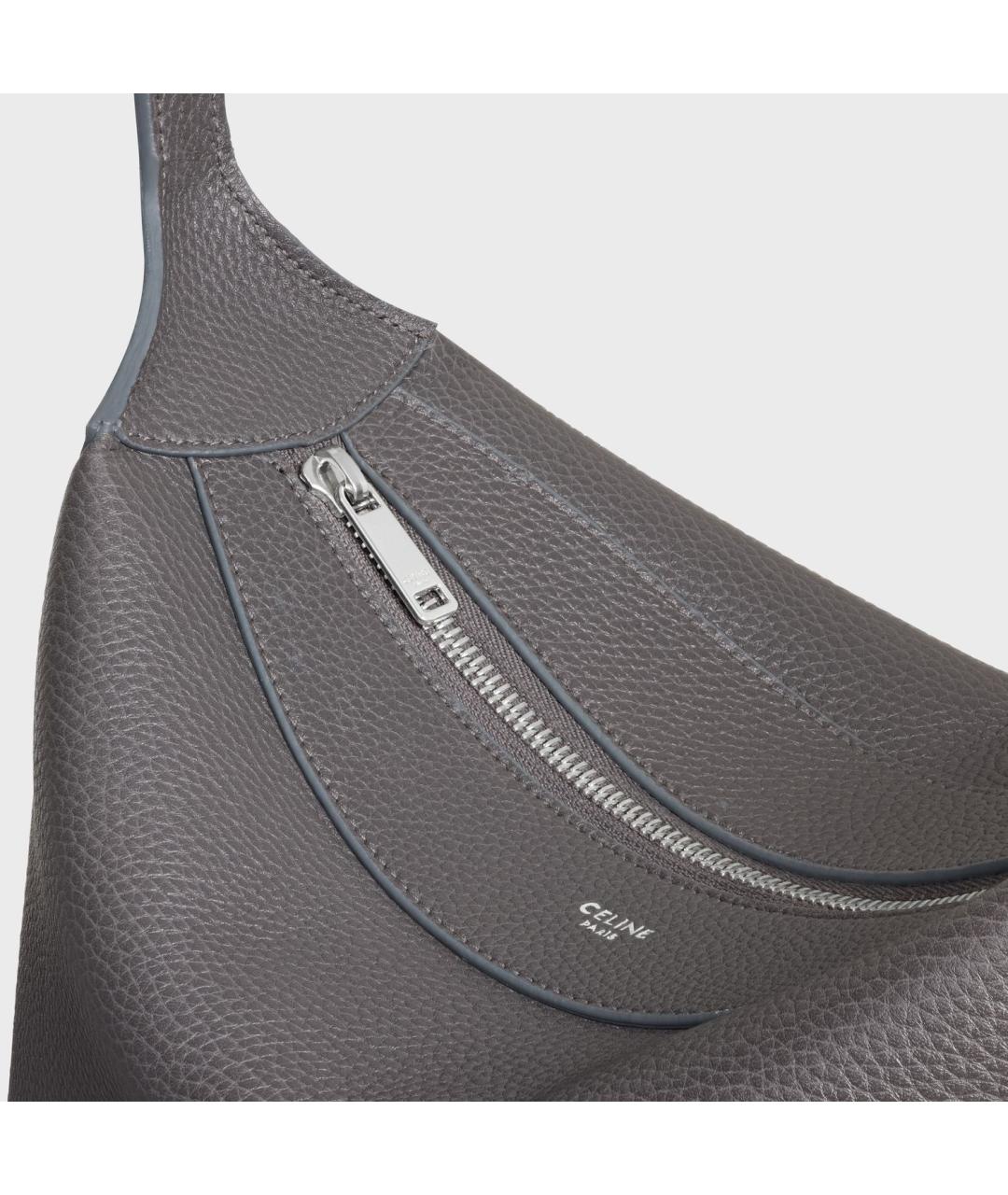 CELINE Серая кожаная сумка на плечо, фото 5