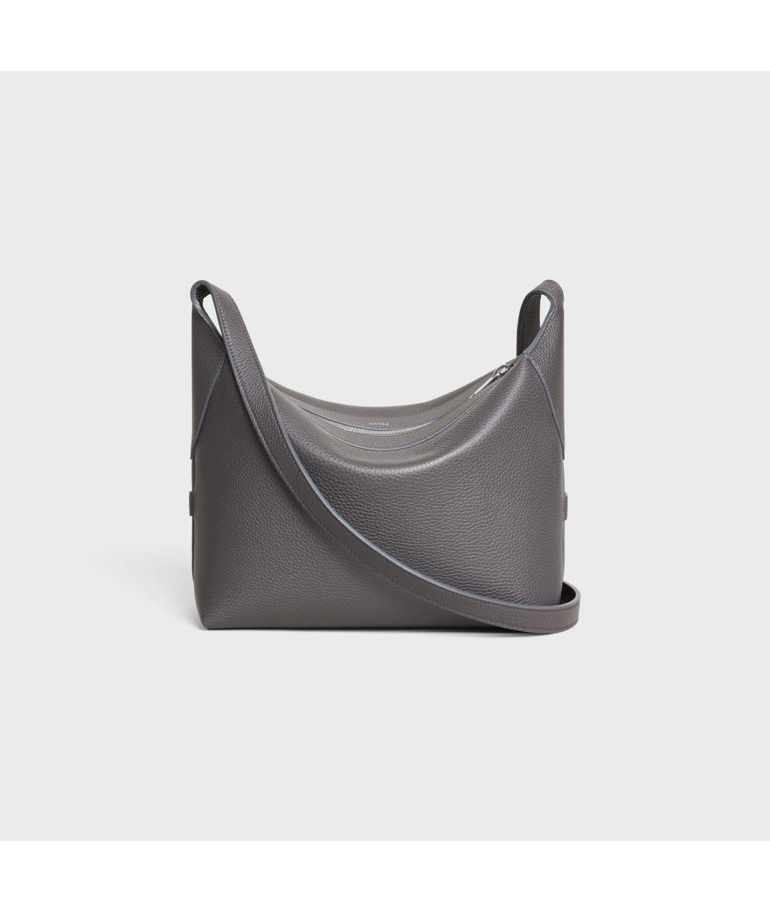 CELINE Серая кожаная сумка на плечо, фото 3