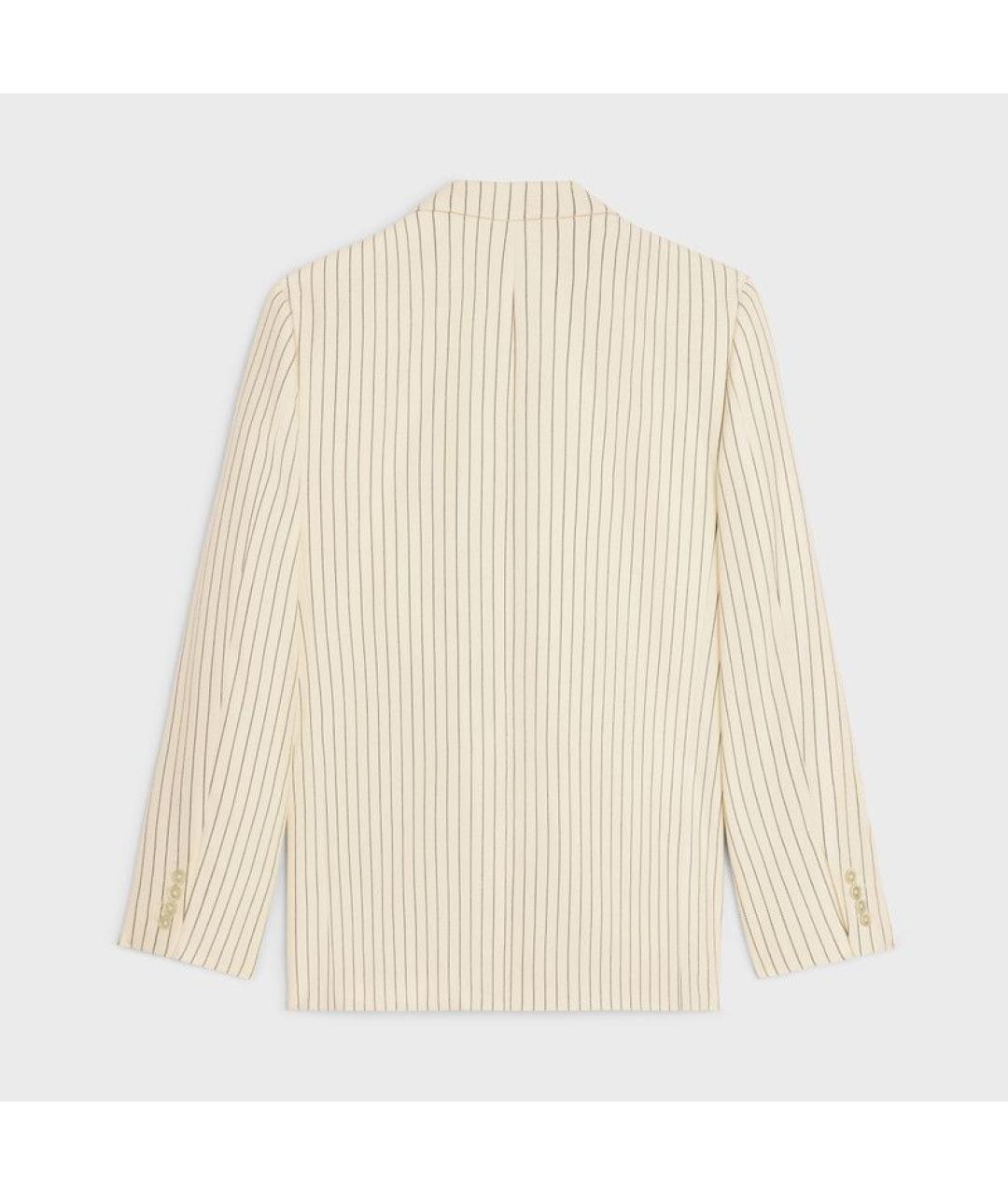 CELINE Бежевый шерстяной пиджак, фото 2