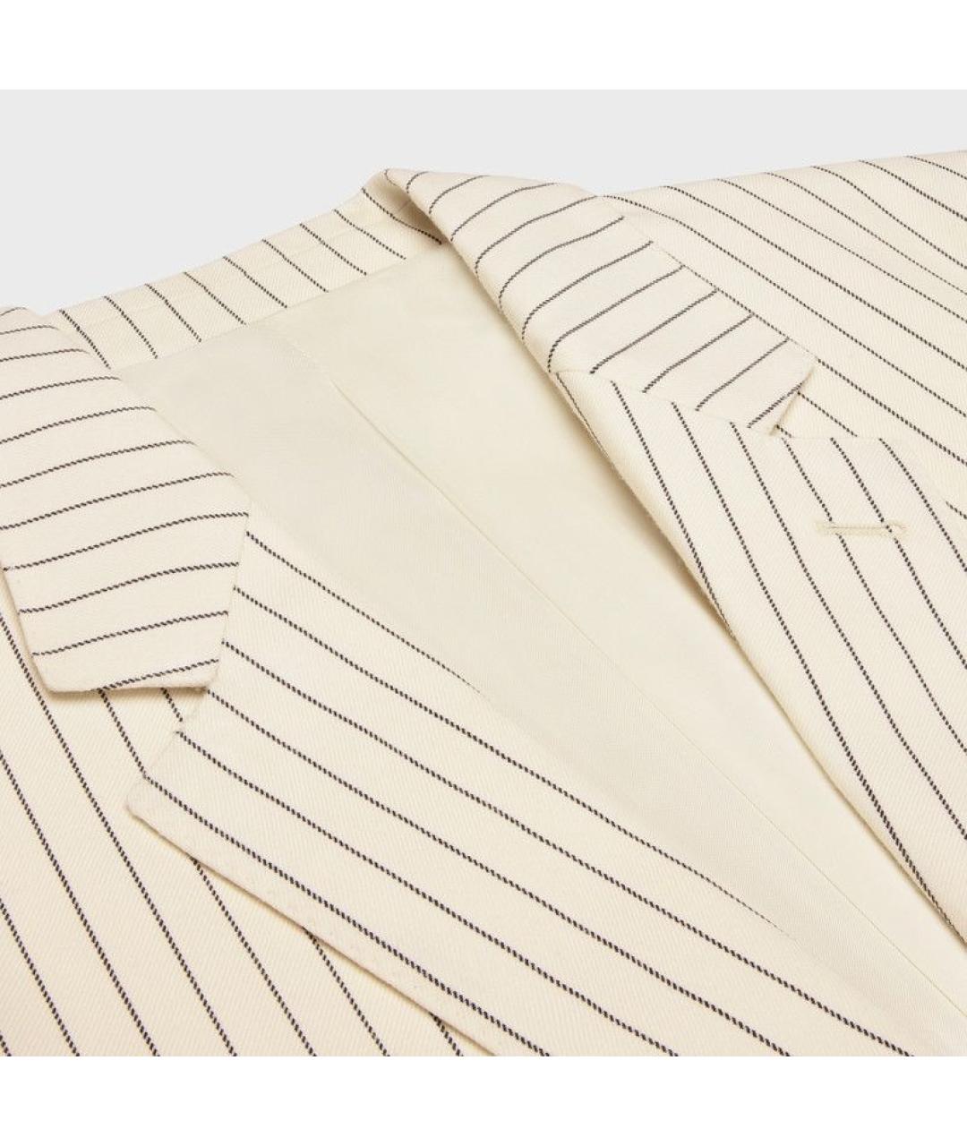 CELINE Бежевый шерстяной пиджак, фото 3