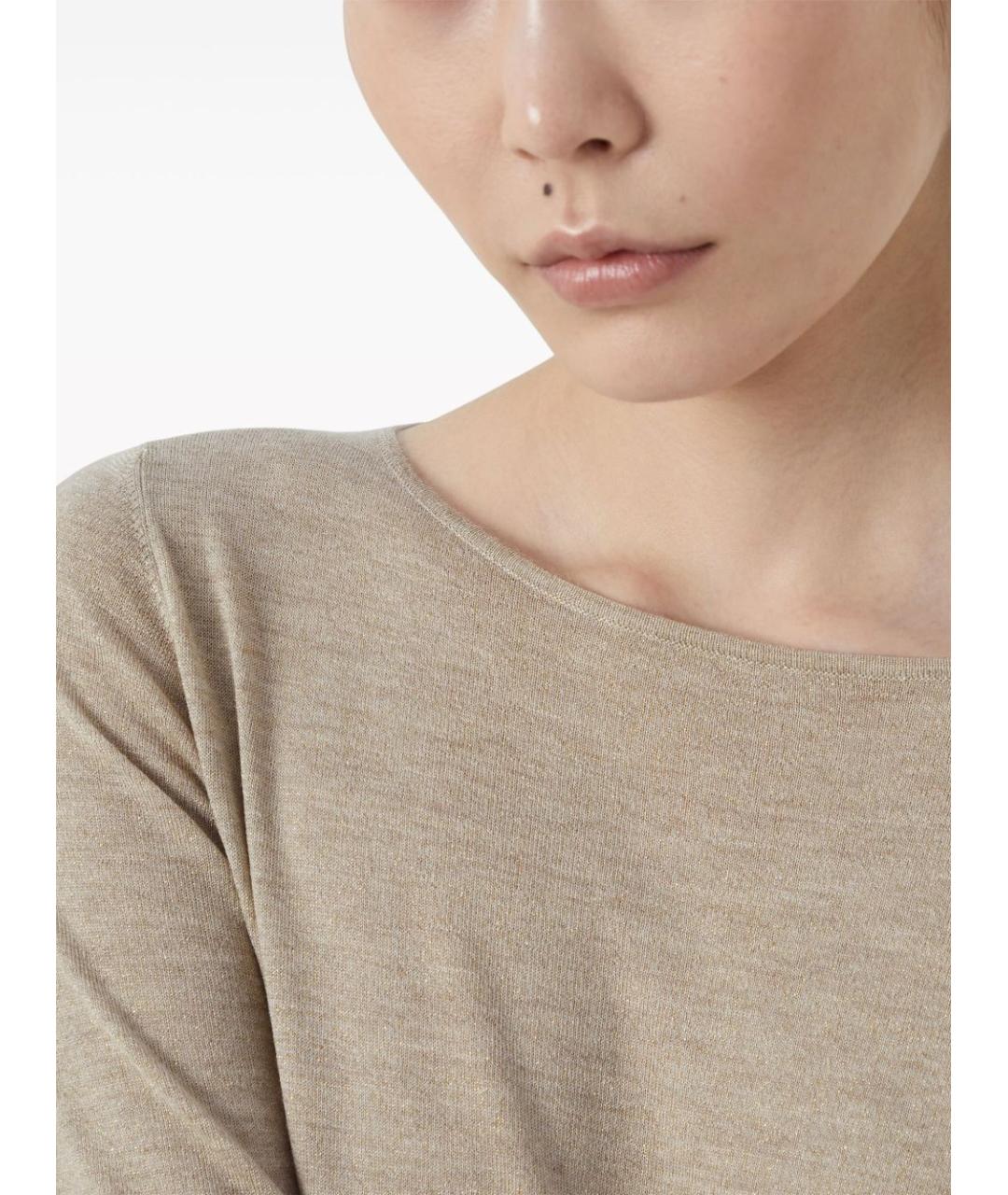 BRUNELLO CUCINELLI Бежевый кашемировый джемпер / свитер, фото 5
