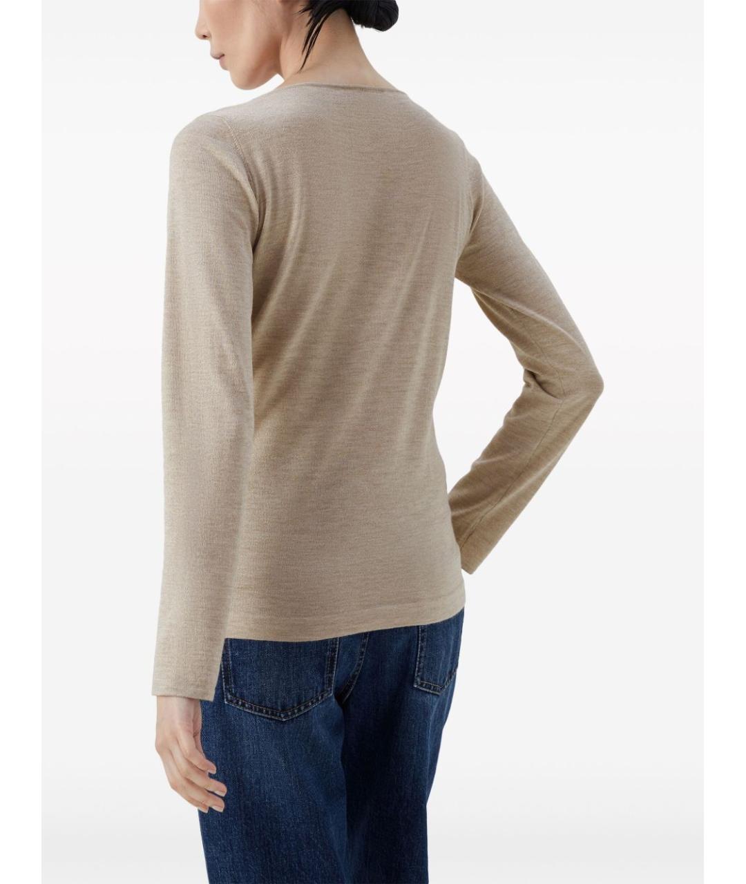 BRUNELLO CUCINELLI Бежевый кашемировый джемпер / свитер, фото 4