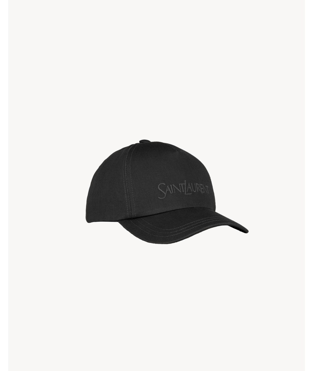 SAINT LAURENT Черная хлопковая кепка, фото 3