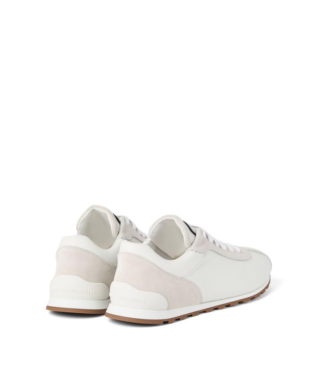 BRUNELLO CUCINELLI Бежевые кожаные кроссовки, фото 5