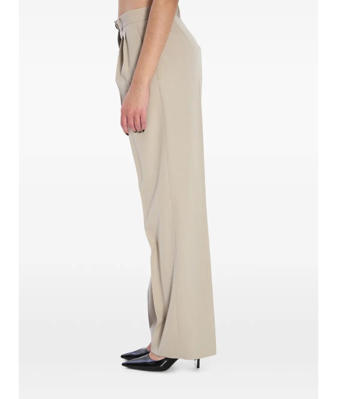 THE ROW Бежевые шерстяные прямые брюки, фото 2