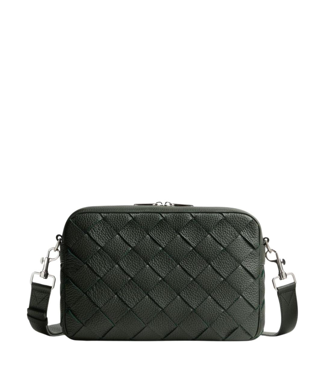 BOTTEGA VENETA Хаки кожаная сумка на плечо, фото 1