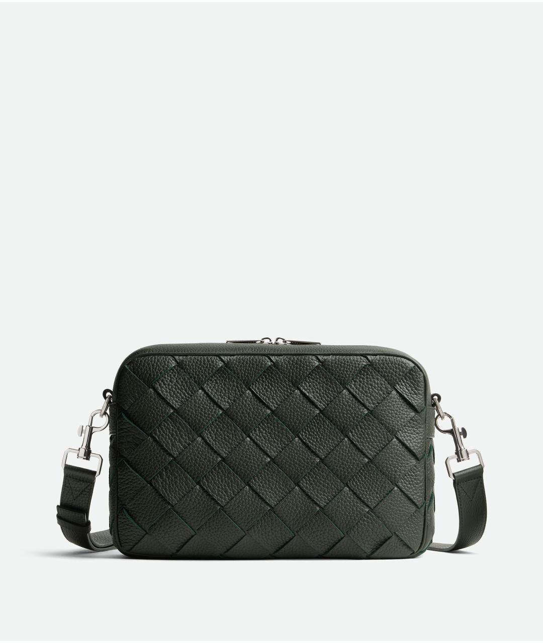 BOTTEGA VENETA Хаки кожаная сумка на плечо, фото 6