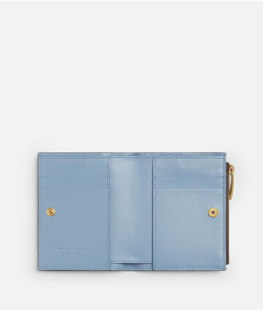 BOTTEGA VENETA Хаки кожаный кошелек, фото 2