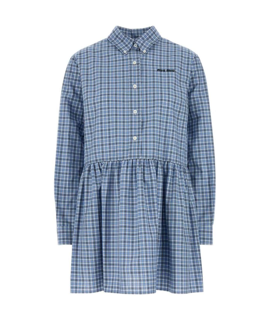 MIU MIU Синее хлопковое повседневное платье, фото 1